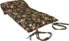Red Roses Black Traditional Japanese Floor Rolling Futon Mattress, Thai Mat