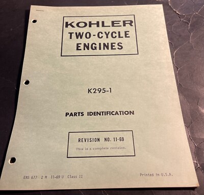 1970 KOHLER TWO CYCLE ENGINES K295-1 PARTS MANUAL (715)
