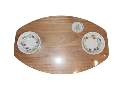 Vintage Double Bread & Oil Board 15''x10'' Still In Wrapper Charcuterie 