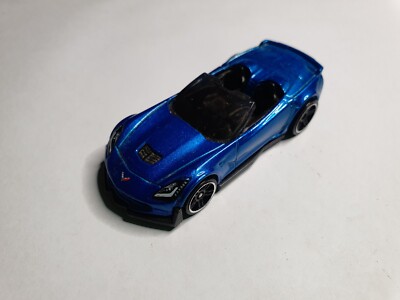Hot Wheels 2018 Corvette C7 Z06 Convertible Dark Blue 9/10 No Box