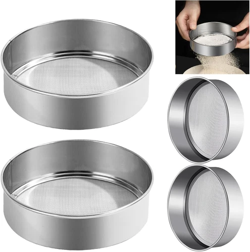 NEU 12-120 Mesh Küche Mehlsieb Rund Edelstahl Mehlsiebe Sieb zum Backen Flour DE - Bild 2 von 29