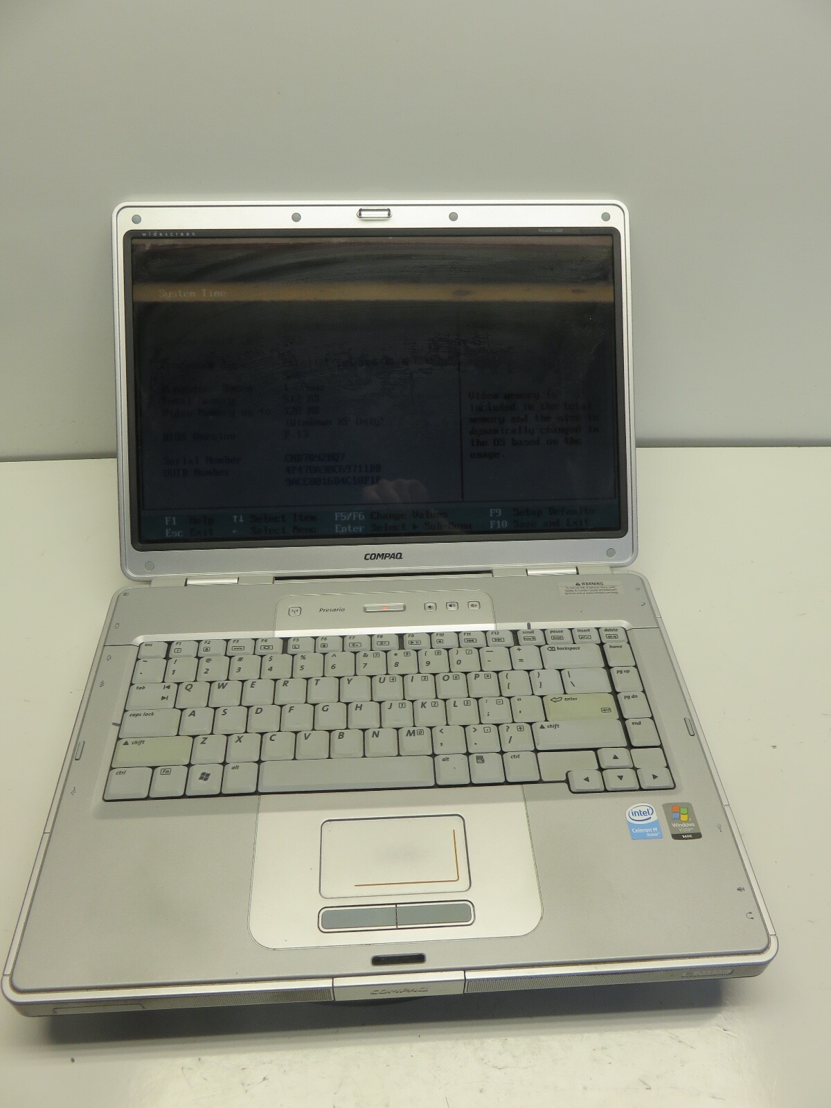 Compaq Presario C500 C552US Intel Celeron M 520 1.6 GHz 512MB NO HDD
