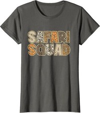Safari Squad Africa Animal Lovers Zoo Theme Ladies' Crewneck T-Shirt