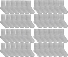 60 Units of Yacht  Smith Kids Boys Premium Cotton Crew Socks Gray Size 4-6 -