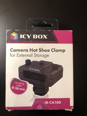 ICY BOX IB-CA100 Camera Hot Shoe Clamp for External Storage 9-16mm ''SHIPS FREE''