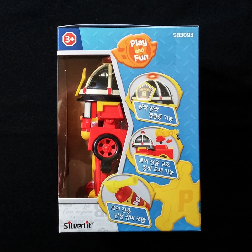 Robocar Poli DELUXE ROY Red Firetruck Transforming Robot Figure set 6" Big size - Image 4 of 4