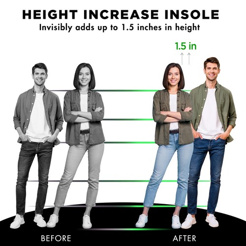 Shoe Lifts Heel Height Insoles - Height Increase Insoles for Men & Women, - Picture 2 of 7