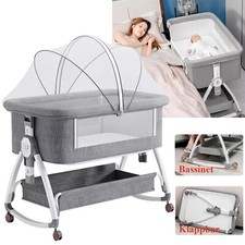 Beistellbett Baby Klappbar Co-Sleeper Babybetten Bassinet Babywiege Gitterbett
