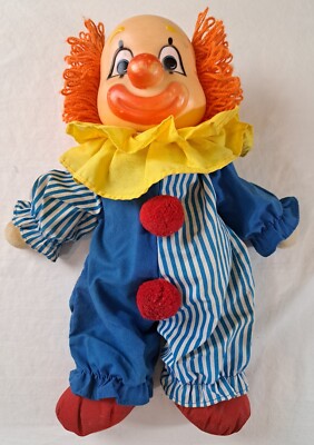 Vintage 1982 Dakin Happy Sad Double Sided Two Plastic Face Clown