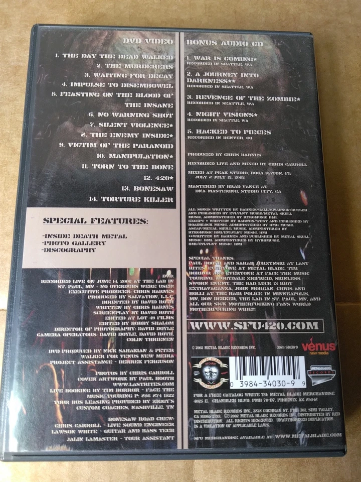 Six Feet Under: Double Dead - CD/DVD Double Pack (DVD, 2002, 2-Disc Set, DVD/CD Foto 2 de 4