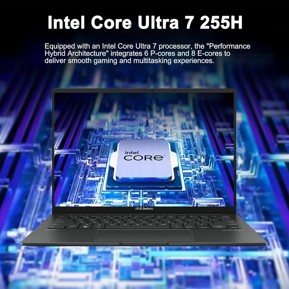 ASUS Zenbook 14" FHD+ OLED Touchscreen Laptop Intel Core Ultra 7 225H 2TB SSD - Image 3 of 4