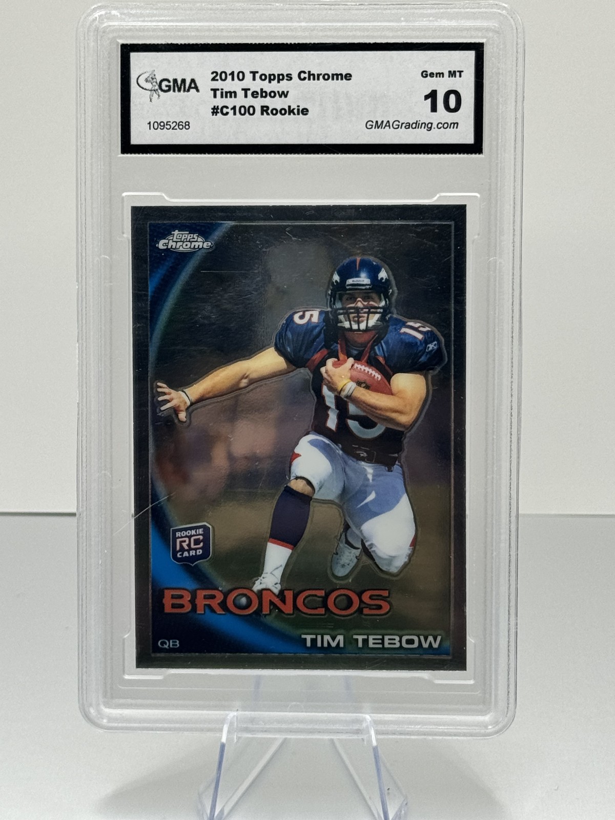 2010 Topps Chrome - Tim Tebow #C100 Leaping (RC)