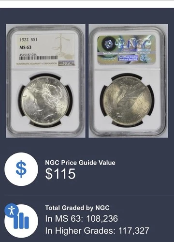 1922 NGC MS63 Peace Dollar With Cool Reverse Color 🔥🔥