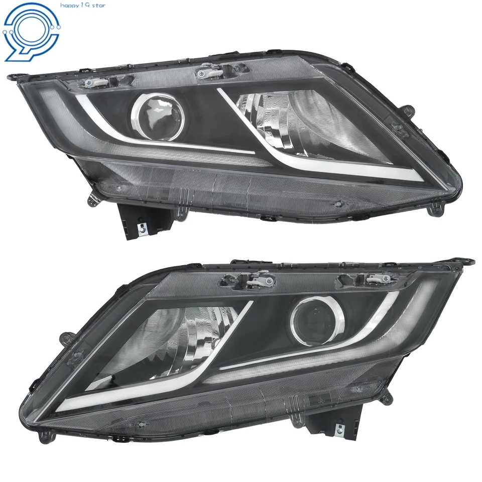 For Honda Odyssey 18-20 Halogen w/ LED DRL Headlights Headlamps Left+Right Side Foto 3 de 4