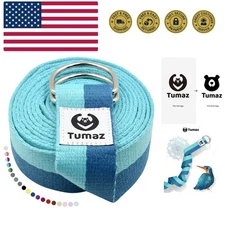 Yoga Strap/Stretch Bands [15+ Colors, 6/8/10 Feet Options] with Extra Safe Ad...