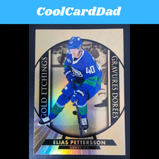 Elias Pettersson #G-3 2020 Upper Deck Tim Hortons Gold Etchings Hockey Card NHL