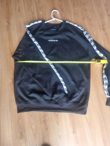 Adidas Originals Black TNT Tape Crew Sweat Sweatshirt Trefoil Sleeve Trim Medium - Picture 7 of 9