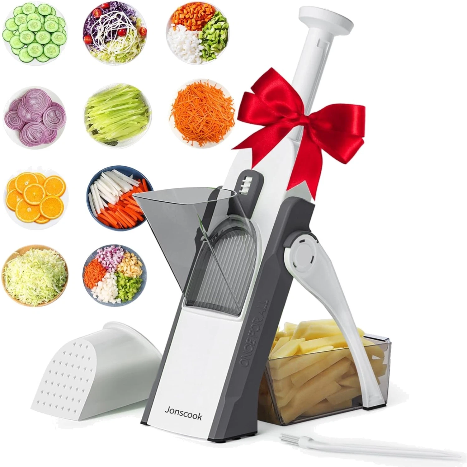 Safe & Efficient Veggie Chopper: Multifunctional Stainless Steel Cutter - Gray
