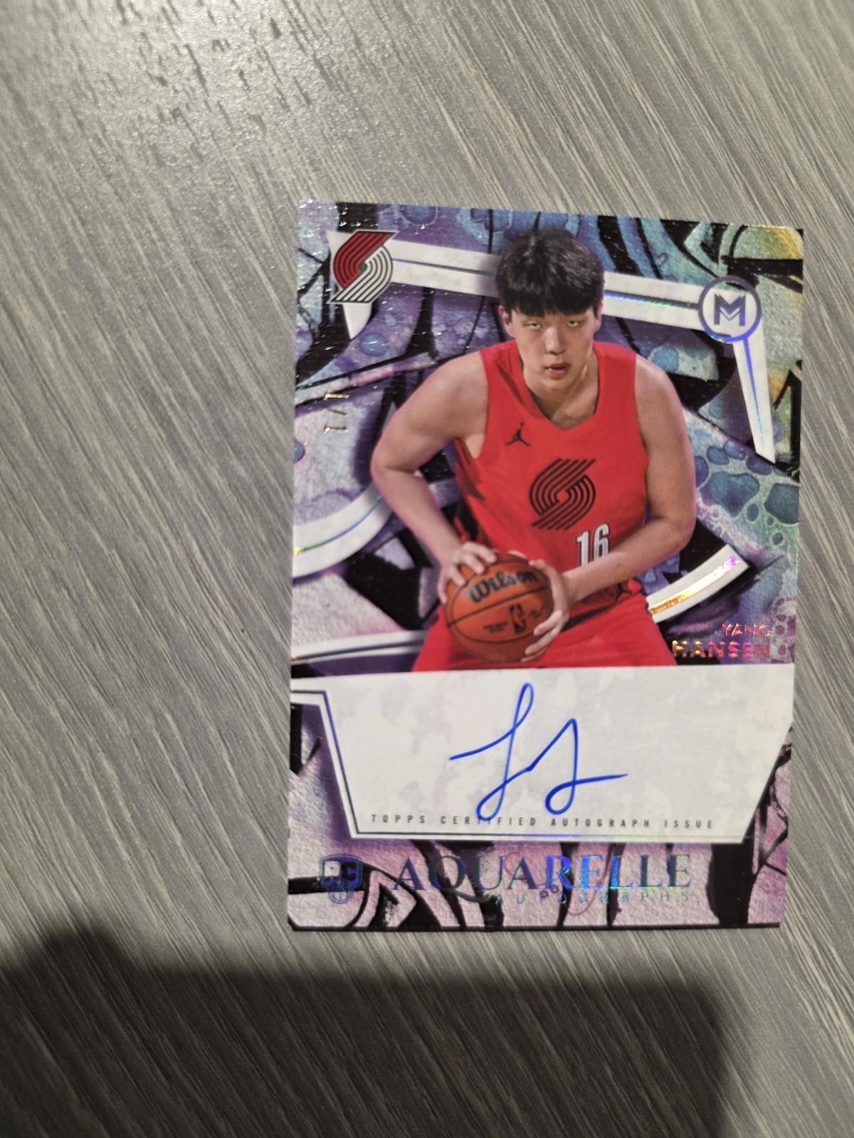 2025-26 Topps Motif Yang Hansen Aquarelle ON CARD Auto RC 1/1!! Wow!! view 4