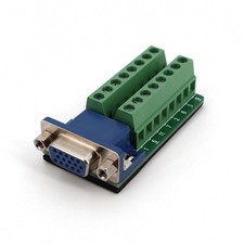 D-SUB DB15 VGA Female 3 Row 15Pin Plug Breakout PCB Terminals Adapter Connector