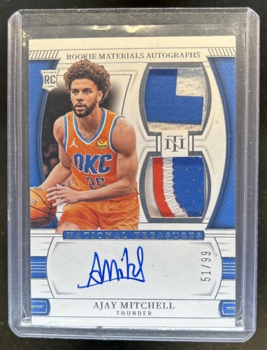 2024-25 National Treasures Ajay Mitchell Rookie Auto Dual RC Patch #/99