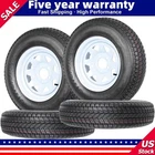 ✅4X ST175/80D13 Trailer Tires on Rim 13" Rims 5 Lug on 4.5" Load Range C 1360LB