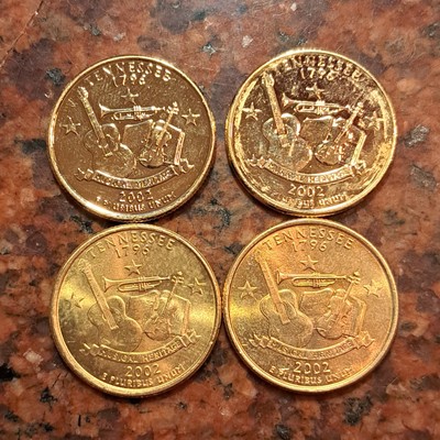 GOLD PLATED 2002-P TENNESSEE U.S. STATE QUARTER (1 COIN PER SALE) - #B6590