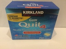 190 Pieces Kirkland Quit 4mg Nicotine Gum Stop Smoking Generic Nicorette 11/26