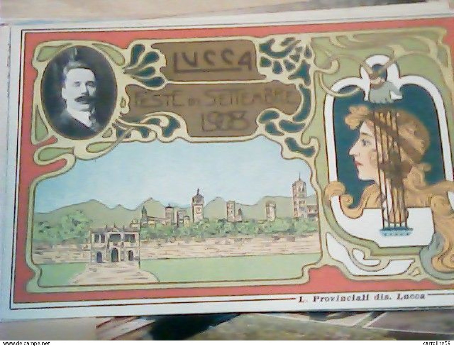 LUCCA 1908 - RICORDO FESTE SETTEMBRE - DIS. PROVINCIALI ILLUSTRATA NUOVA KR9 73