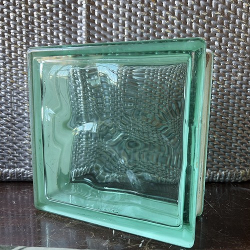 RARE Sea Foam MCM Salvaged Weck Wavy Glass Architectrual Block Made Germany MOD