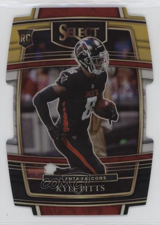 2021 Panini Select Concourse Black & Gold Prizm Die-Cut Kyle Pitts #46 Rookie RC