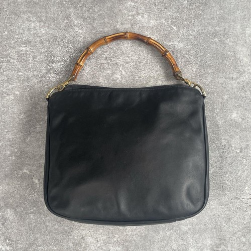 Gucci Bamboo Hobo Handbag Black Y2K