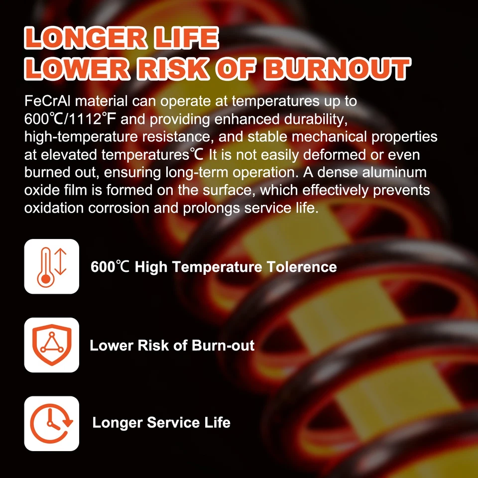 3 Pcs FeCrAl Heating Element Coil, AC220V 300W / AC110V 75W, 3.7mm x128mm - Image 3 of 4