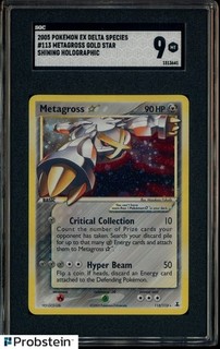 2005 Pokemon Ex Delta Species Shining Holographic #113 Metagross Gold Star SGC 9
