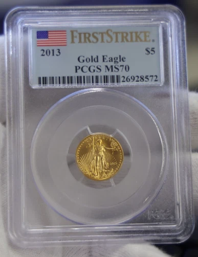 2013 US 1/10th oz Gold Eagle $5 PCGS MS70 First Strike