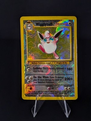 Wigglytuff - Rose Pattern Foil -  Vintage Base Set Vending Prism Sticker Card