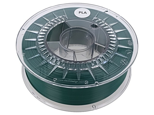PLA 1,75 RACE GREEN Filament: PLA Ø: 1,75mm flaschengrün 200-235°C 1kg DEVIL DES