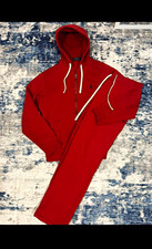 Polo Ralph Lauren 2pc Full Zip Hooded Fleece Tracksuit Hoodie Pants M Red