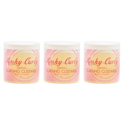 Kinky Curly Original Curling Custard Natural Styling Gel 8oz''Pack of 3''