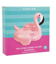 SUNNYLIFE INFLATABLE DRINK COCKTAIL HOLDER FLAMINGO POOL WATER NEW