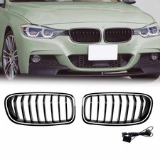 Kühlergrill Nieren Grill Glanz Schwarz Mit LED-Licht Für BMW 3er F30 F31 11-19