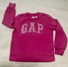 Gap Kids Girl  s Logo Fleece Sweatshirt - Pink Heart Graphic - Size S 6-7 AS IS