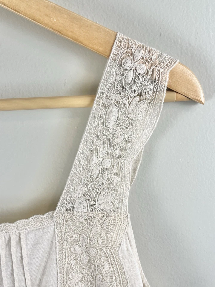 Camiseta sin mangas Talbots para mujer talla pequeña Y2K de colección Babydoll encaje marfil núcleo de cabaña Foto 2 de 4