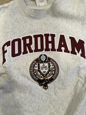 Fordham University Champion Heavyweight Size Small Sweatshirt Gray