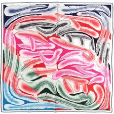 Sciarpa Hermes Carre 65 A La Plume Piuma Seta Multicolore usata in buone condizioni