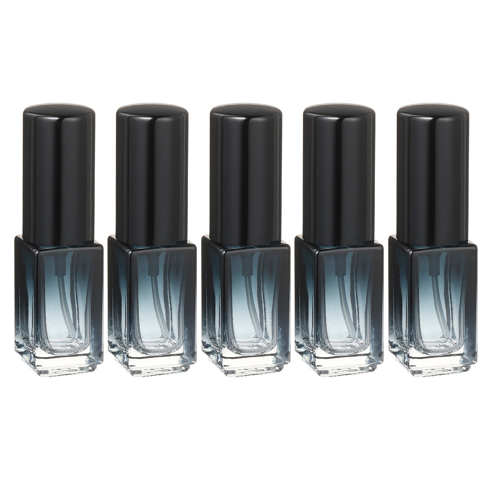 5-Piece 3ml Fine Mist Spray Bottles - Square Gradient Blue/Black