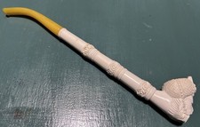 Antica Pipa In Schiuma Di Mare Con Testa Lavorata Primi 900