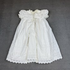 Vintage Baby Christening Heirloom Gown 2 Piece Set Sz 3-6M Empire Waist Eyelet