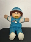 Vintage Cabbage Patch Kids Doll With Pacifier In Blue Winter Jumper Brown Eyes