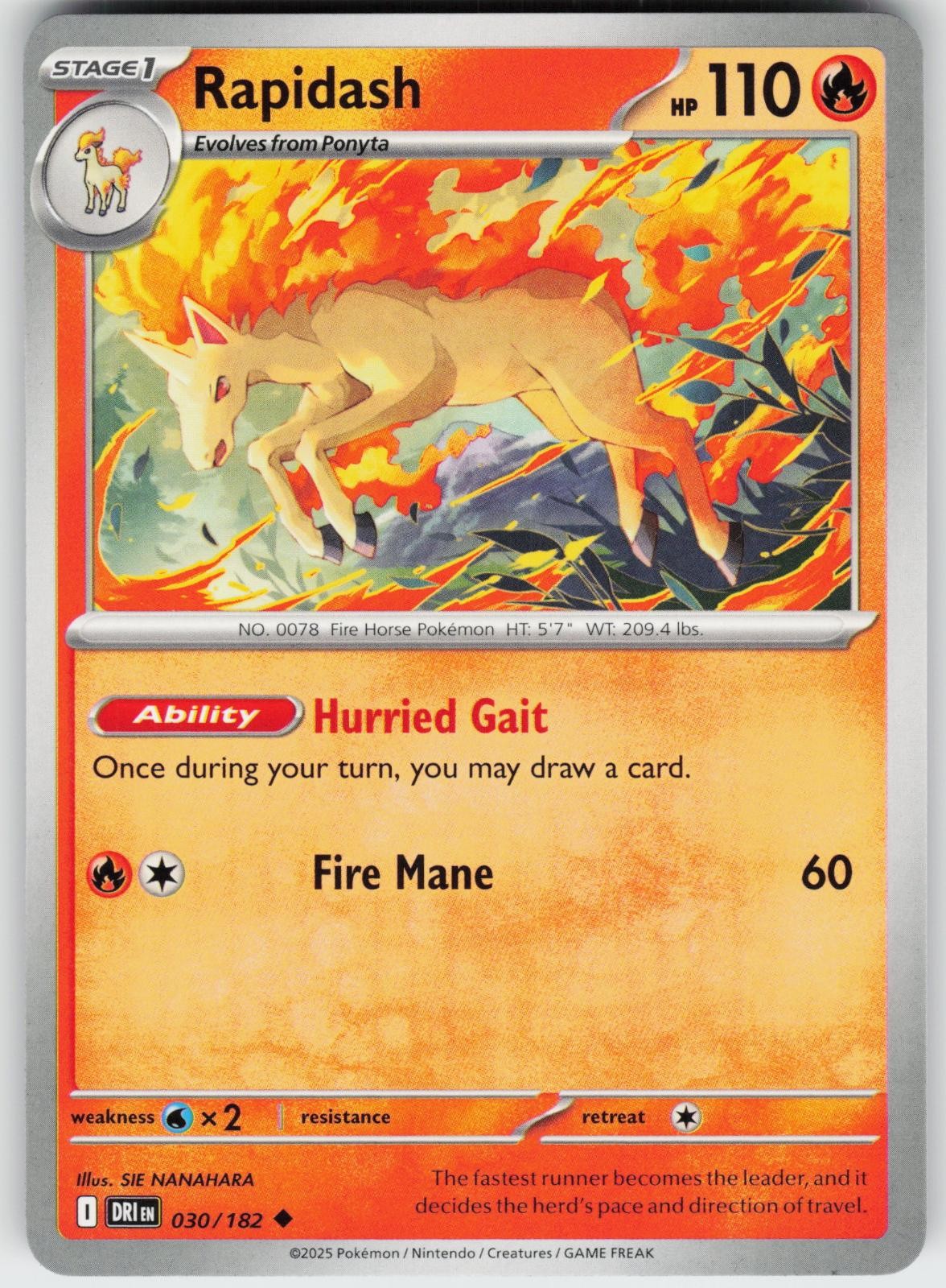 RAPIDASH 030/182 UC NEAR MINT